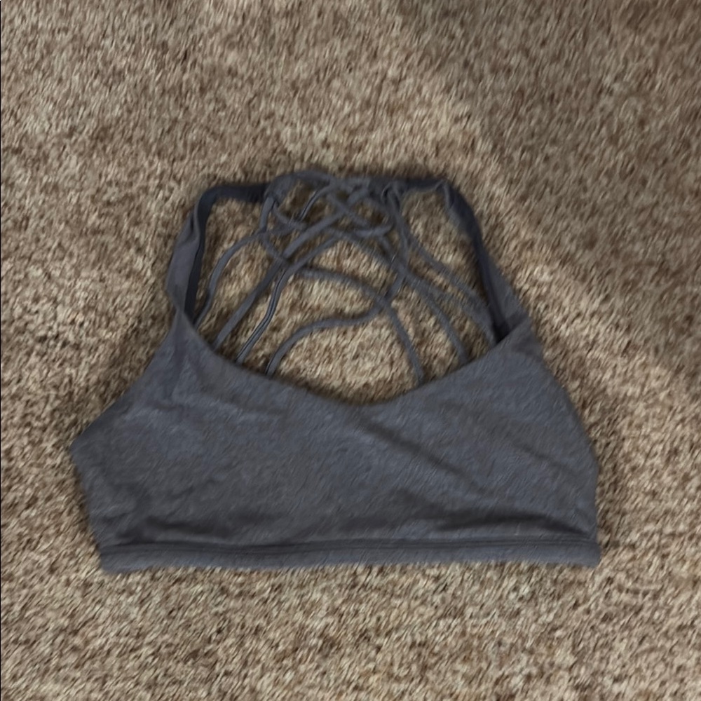 Lululemon Gray Sports Bra with Lace Back
